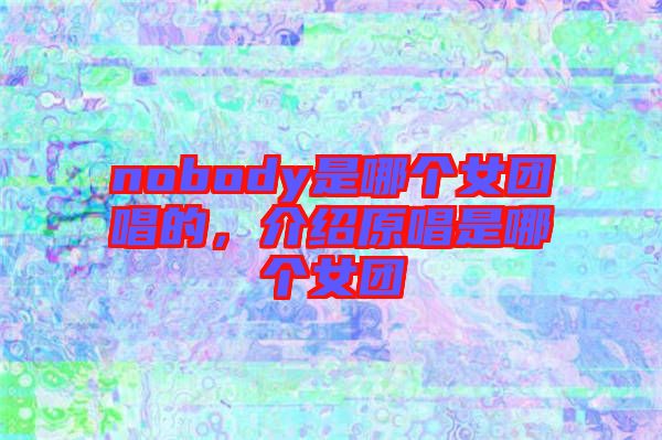 nobody是哪個女團(tuán)唱的，介紹原唱是哪個女團(tuán)