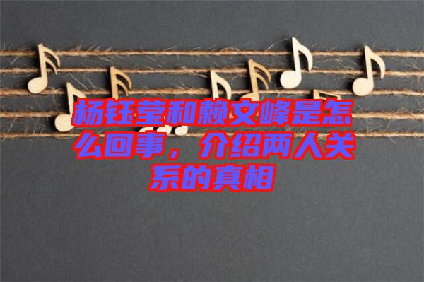 楊鈺瑩和賴文峰是怎么回事，介紹兩人關(guān)系的真相