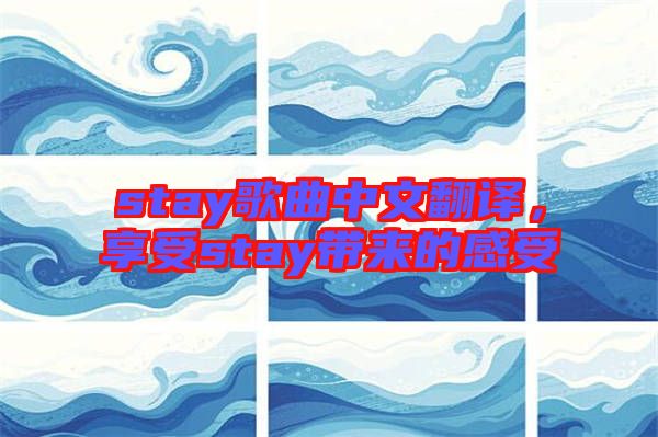 stay歌曲中文翻譯，享受stay帶來(lái)的感受