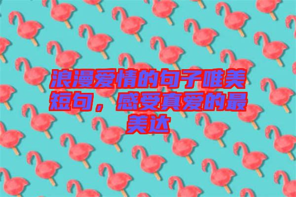 浪漫愛情的句子唯美短句，感受真愛的最美達