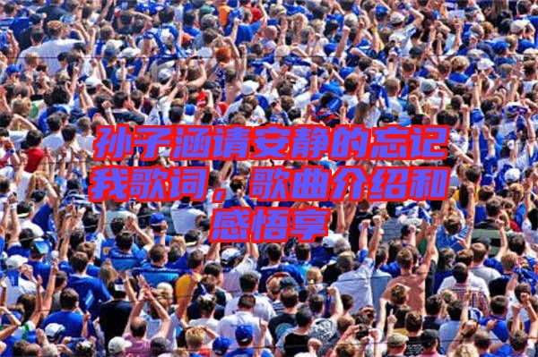 孫子涵請安靜的忘記我歌詞，歌曲介紹和感悟享
