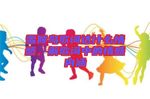 雪候鳥歌詞達(dá)什么情感，解歌詞中的情感內(nèi)涵