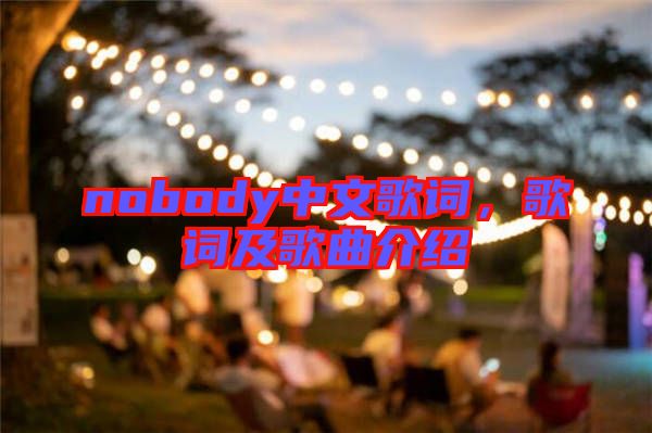 nobody中文歌詞，歌詞及歌曲介紹