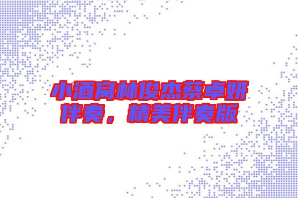 小酒窩林俊杰蔡卓妍伴奏，精美伴奏版