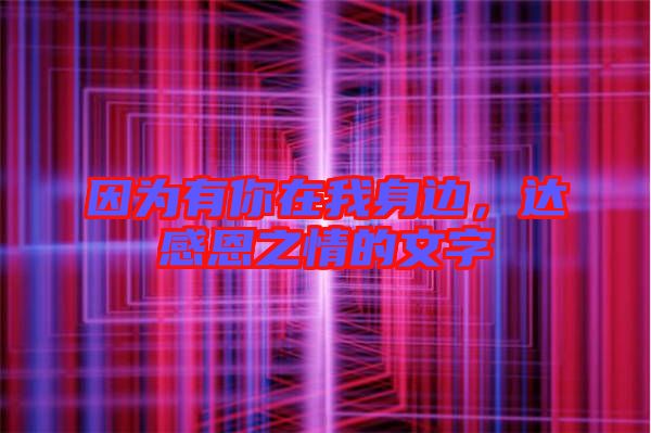 因?yàn)橛心阍谖疑磉?，達(dá)感恩之情的文字