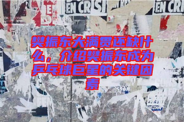 樊振東大滿貫還缺什么，介紹樊振東成為乒乓球巨星的關(guān)鍵因素