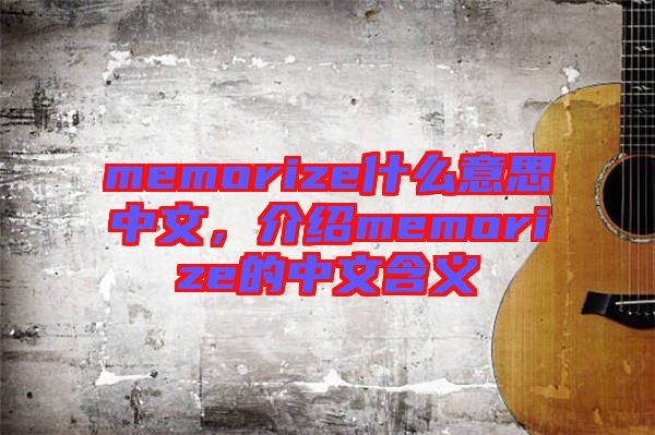 memorize什么意思中文，介紹memorize的中文含義