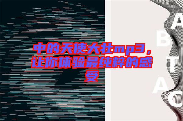 中的天使大壯mp3，讓你體驗最純粹的感受