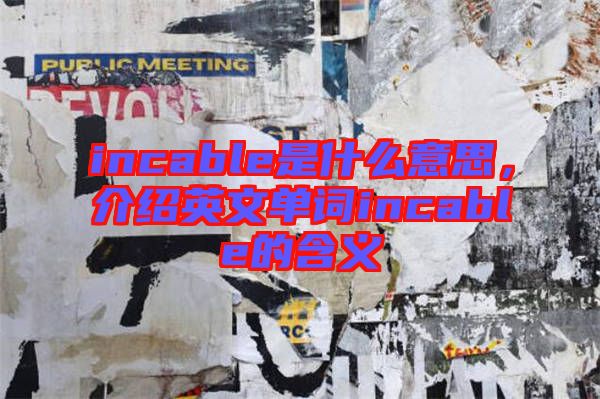 incable是什么意思，介紹英文單詞incable的含義