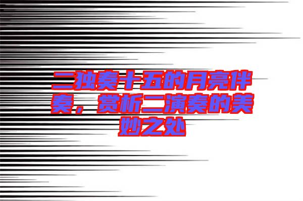 二獨奏十五的月亮伴奏，賞析二演奏的美妙之處