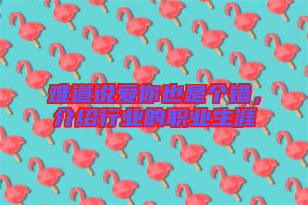 難道說愛你也是個錯，介紹行業(yè)的職業(yè)生涯