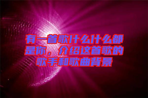 有一首歌什么什么都是你，介紹這首歌的歌手和歌曲背景