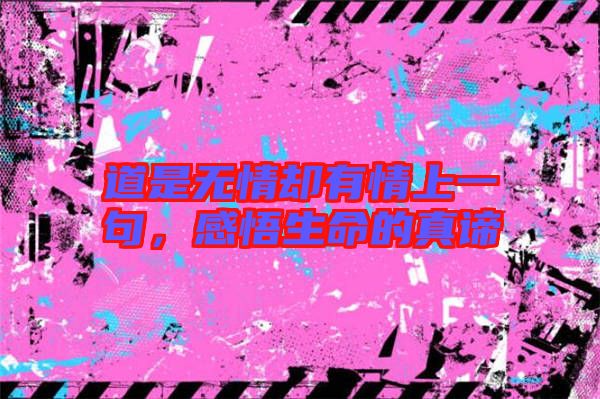 道是無(wú)情卻有情上一句，感悟生命的真諦