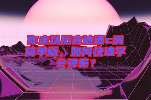 你走以后吉他譜c調(diào)簡(jiǎn)單版，如何快速學(xué)會(huì)彈奏？