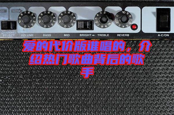 愛(ài)的代價(jià)版誰(shuí)唱的，介紹熱門(mén)歌曲背后的歌手