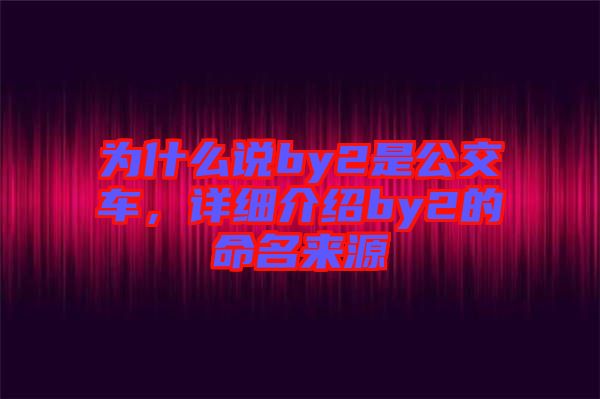 為什么說by2是公交車，詳細介紹by2的命名來源