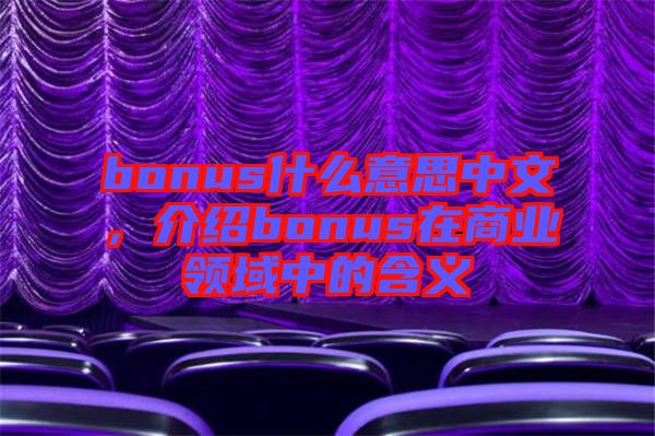 bonus什么意思中文，介紹bonus在商業(yè)領(lǐng)域中的含義