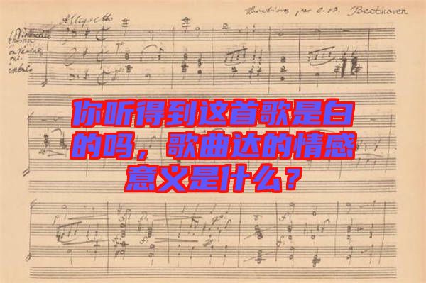 你聽得到這首歌是白的嗎，歌曲達(dá)的情感意義是什么？