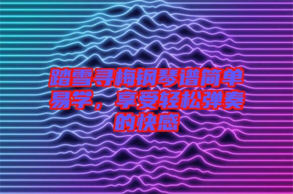 踏雪尋梅鋼琴譜簡單易學，享受輕松彈奏的快感