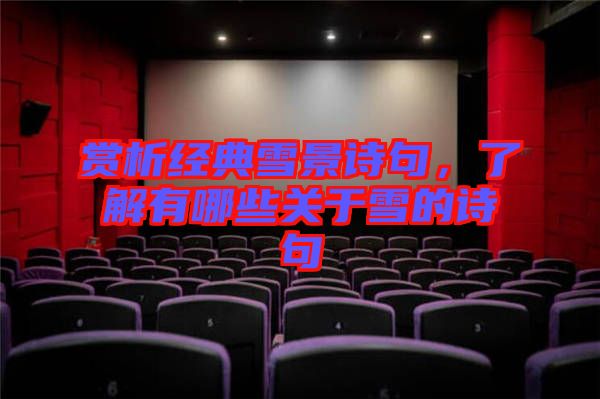 賞析經(jīng)典雪景詩句，了解有哪些關(guān)于雪的詩句