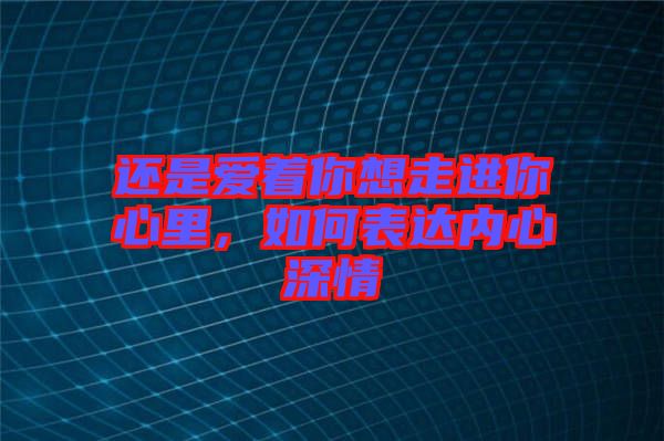 還是愛著你想走進你心里，如何表達內(nèi)心深情